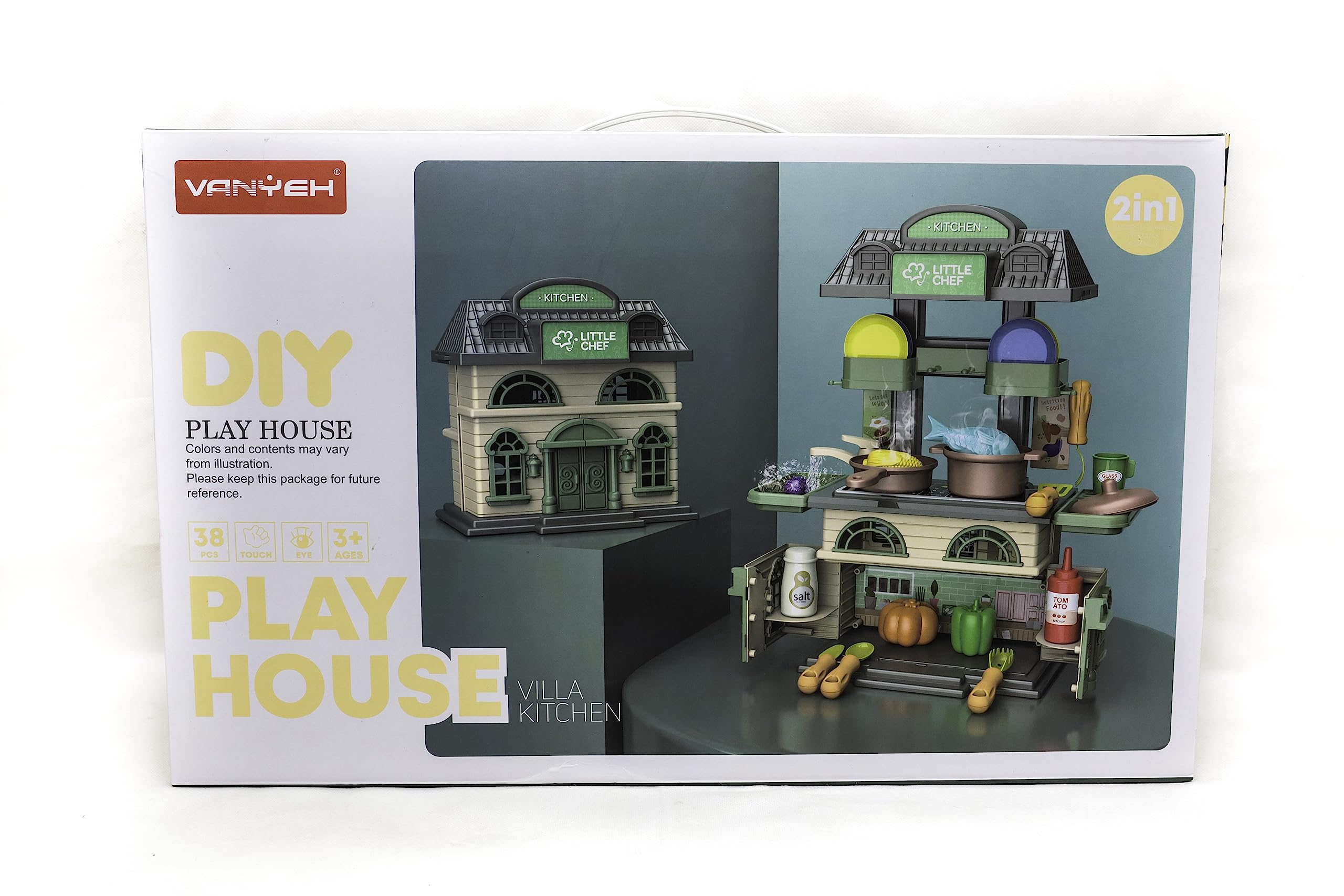 2-in-1 Playhouse & Kitchen Toy – 38 Pieces for Kids Ages 3+ – Safqqa Egypt