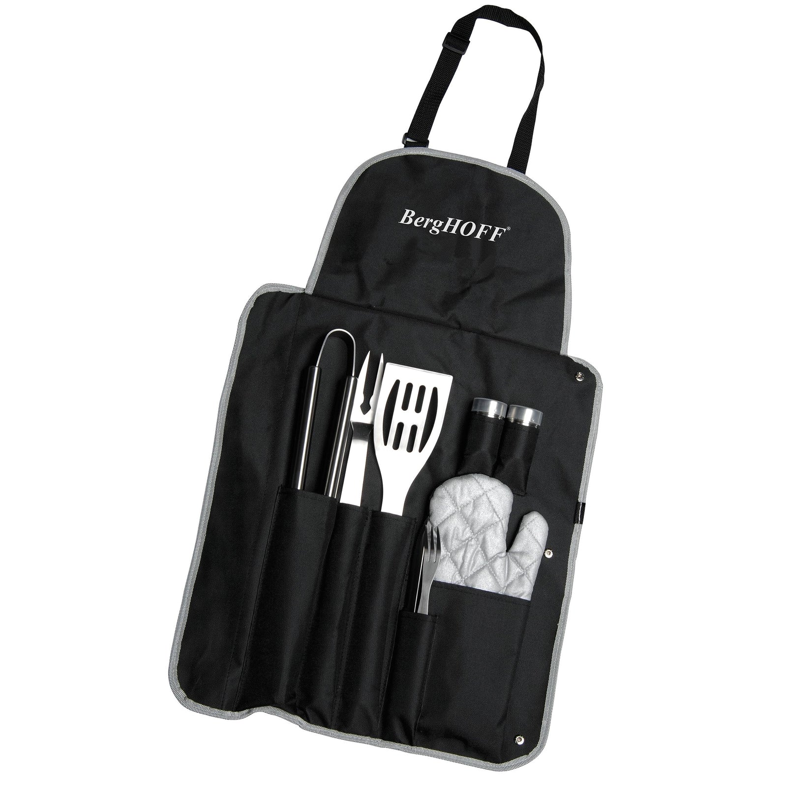 Berghoff - 9 piece barbecue set in apron 49.8x13.3x9.1