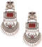 Zaveri Pearls Silver Oxidised Dangle Earrings Stones & Beads ZPFK16701