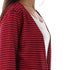 Jamila Women Hairline Stripes Front Pockets Long Sleeves Open Cotton Cardigan