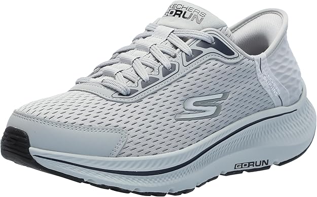 Skechers Men Running Shoes Light Grey Lightweight Performance Sneakers