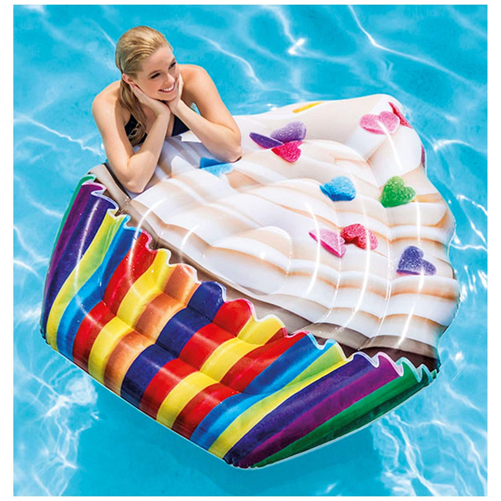 Intex Cupcake-Style Pool Float, Inflatable Fun Water Lounger, Durable & Comfortable Design