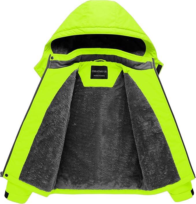CREATMO Boys Waterproof Ski Jacket Warm Winter Lemon – Safqqa Egypt