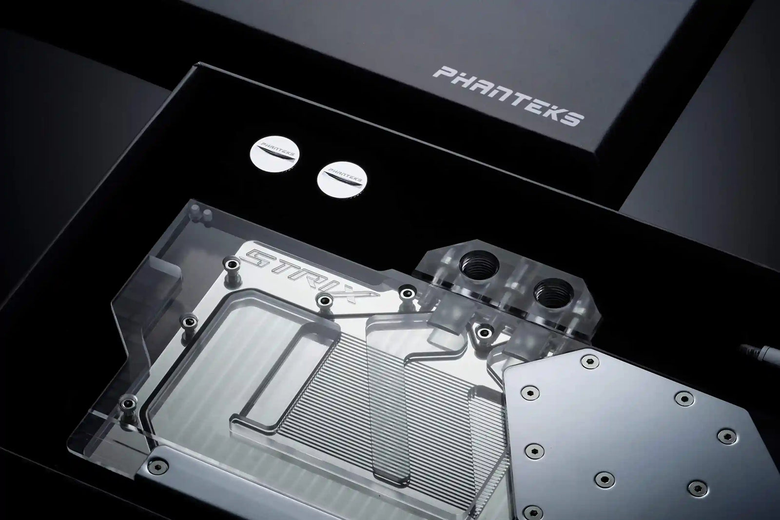 فانتيكس وحدة معالجة الرسومات الجرافيكية G2080Ti ستريكس من جلاسير G2080Ti لجهاز اسوس روج ستريكس RTX 2080/2080Ti - مطلي بالنيكل، اكريليك، RGB قابل للمعالجة، كروم عاكس (PH-GB2080TiAS_CR01)