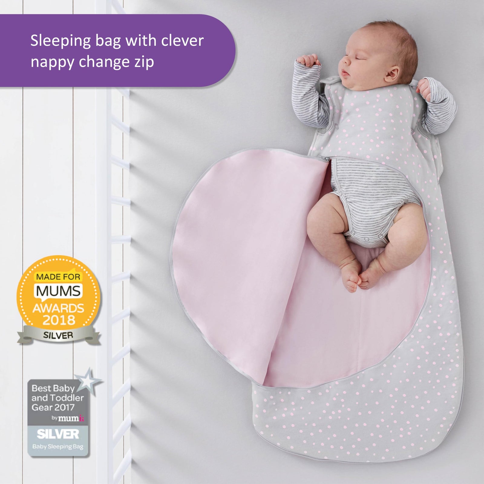 Snüz SnuzPouch Infant Sleeping Bag – Clever Nappy Change Zip