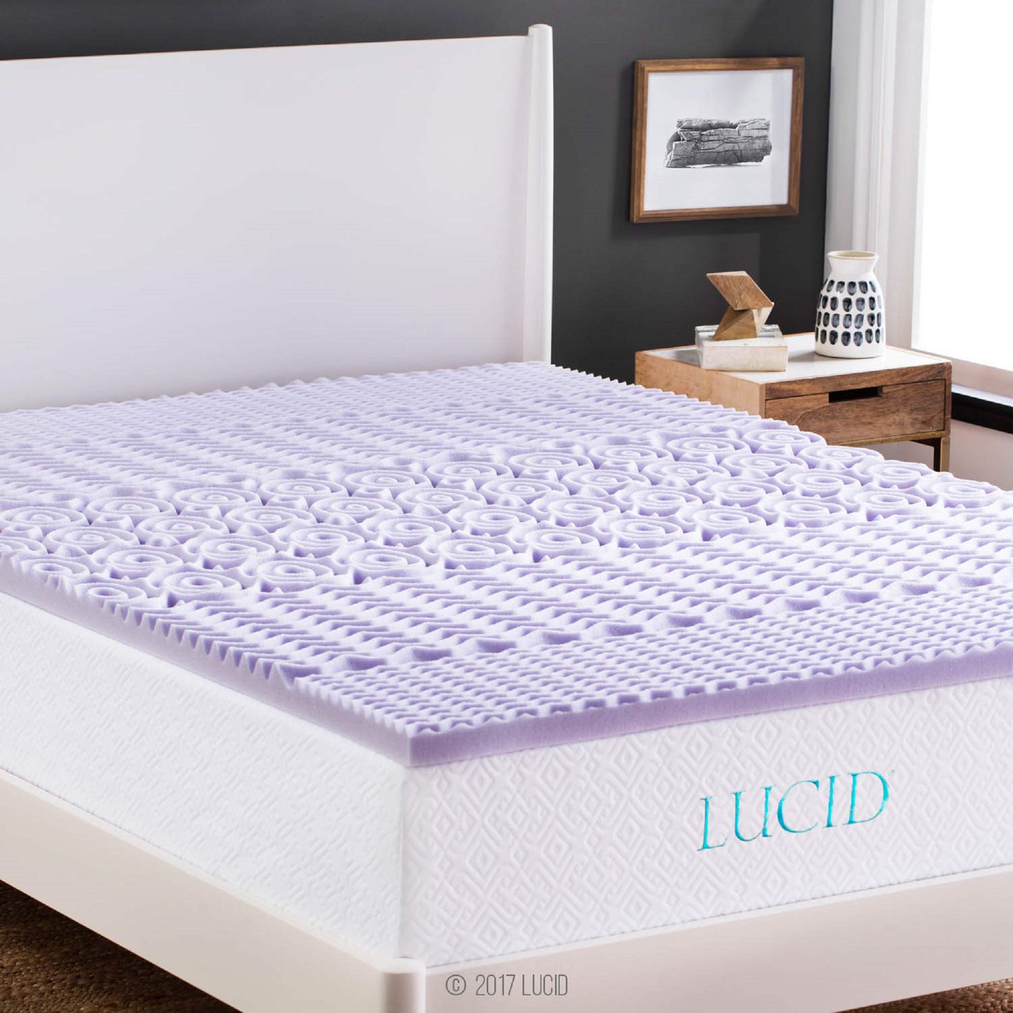 LUCID 2 Inch 5 Foam Mattress Topper Twin