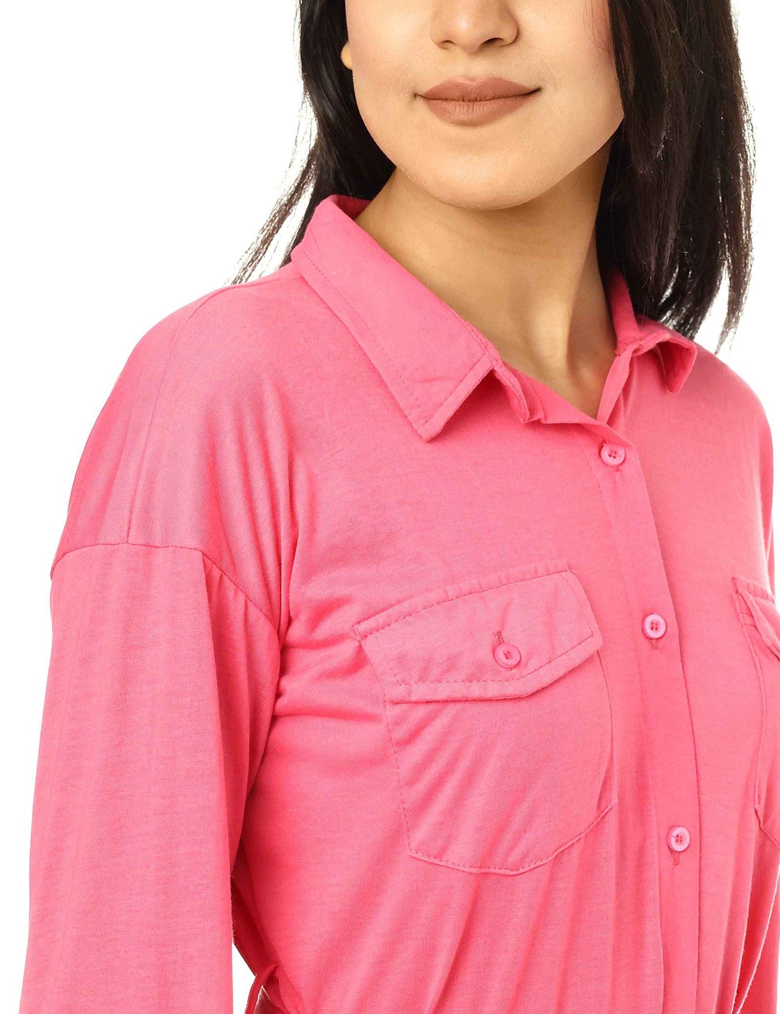 JAMILA Women Women Buttoned Full Sleeves Blouse With 2 Pockets SHIRT - Safqqa Egypt