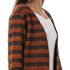 Jamila Women Striped Front Pockets Long Sleeves Open Cotton Cardigan