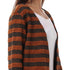 Jamila Women Striped Front Pockets Long Sleeves Open Cotton Cardigan