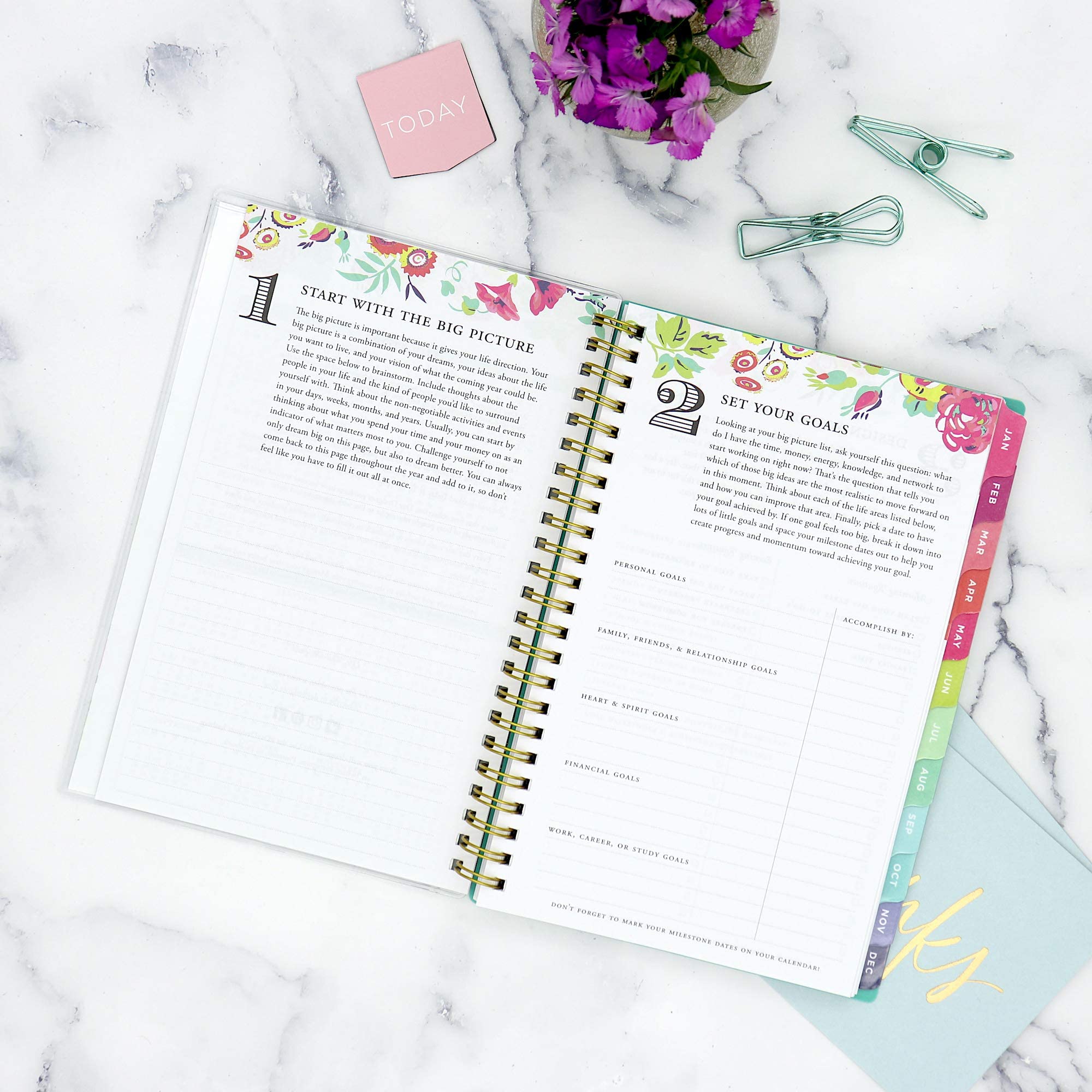 Blue Sky Weekly & Monthly Planner – Flexible Cover with Dual Wire Binding 2021 – Safqqa Egypt