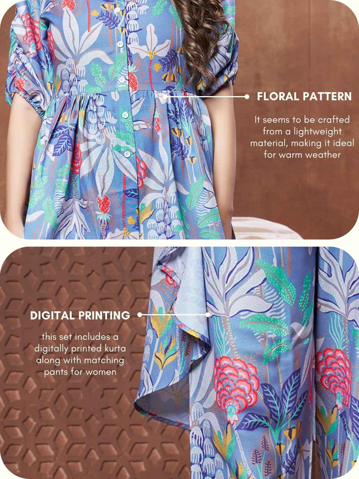 GRECIILOOKS كورتا عرقية أنيقة بطول قياسي من رايون للنساء