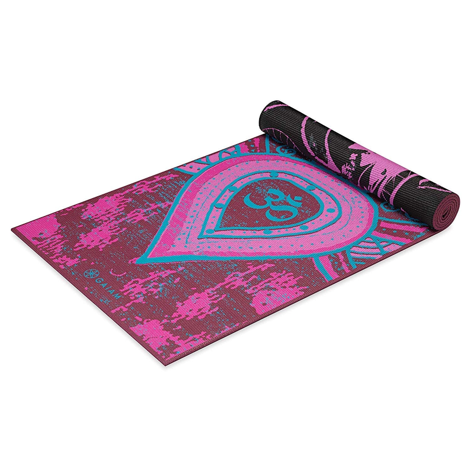 Gaiam Yoga Mat - Premium 6mm Print Reversible Extra Thick Non Slip Exercise & Fitness Mat for All Types of Yoga, Pilates & Floor Workouts (68" x 24" x 6mm Thick) - Safqqa