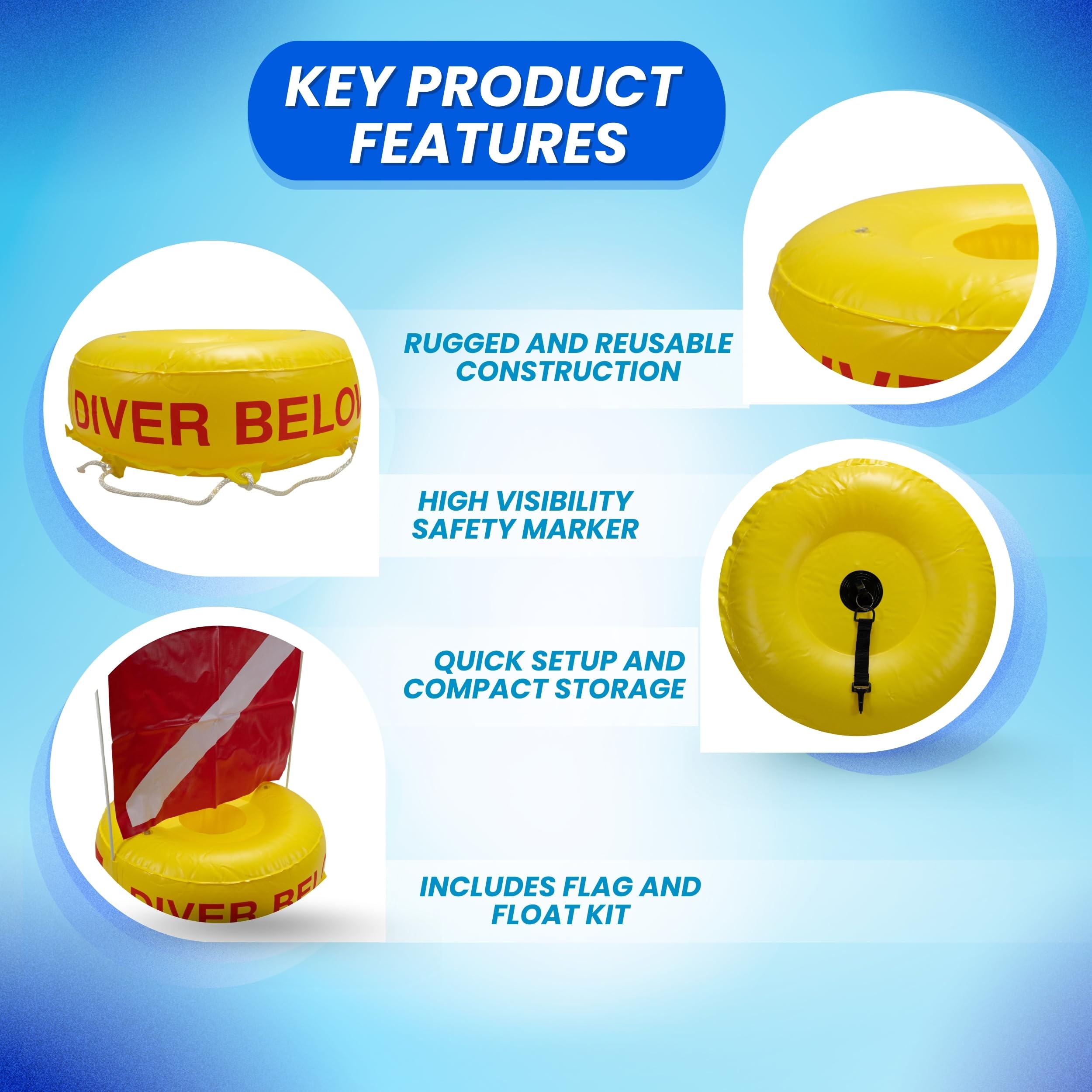 Scuba Choice Diver Below Inflatable Float and Flag Bouy