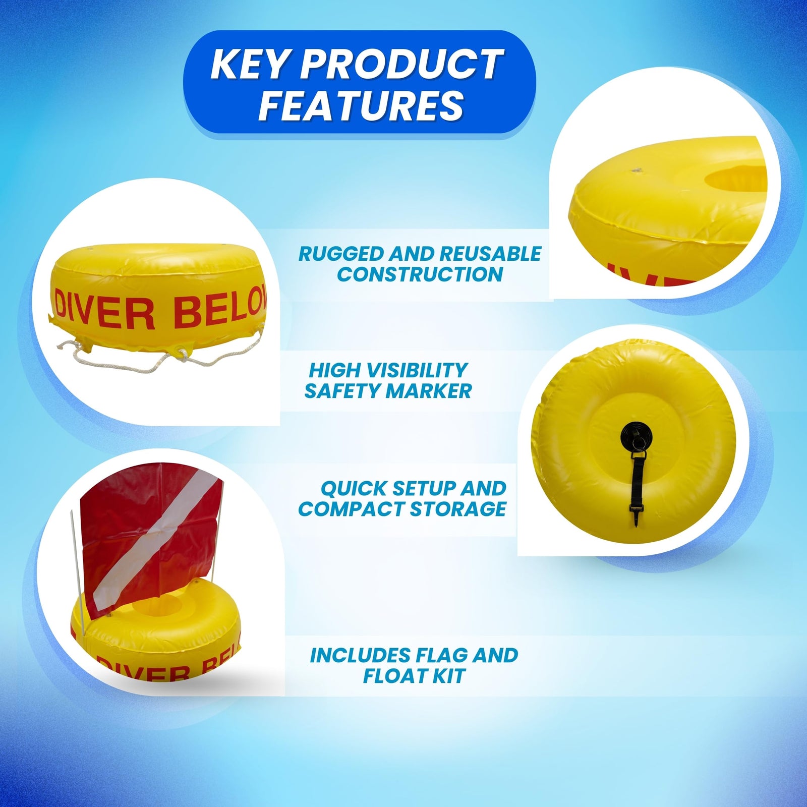 Scuba Choice Diver Below Inflatable Float and Flag Bouy