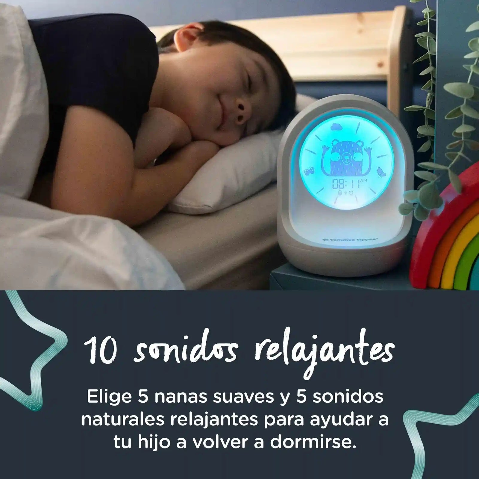 Tommee Tippee Sleep Trainer Clock, Timekeeper Connected Aid, From the Creators of Groclock, App-Enabled Alarm Clock and Nightlight for Children