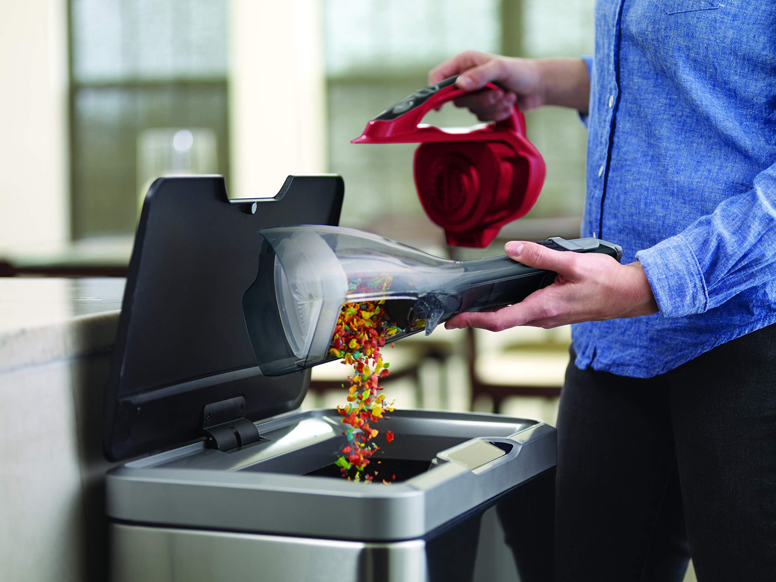 Black+Decker 10.8V 1.5Ah Li-Ion 500ml Cordless Dustbuster Handheld Vacuum with Integrated Brush Tool & Jack Plug Charger for Home & Car, Red - DVA315J-B5,