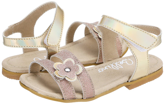 Bellino girls Synthetic leather Open Toe sandal shape flower for girls Sandal