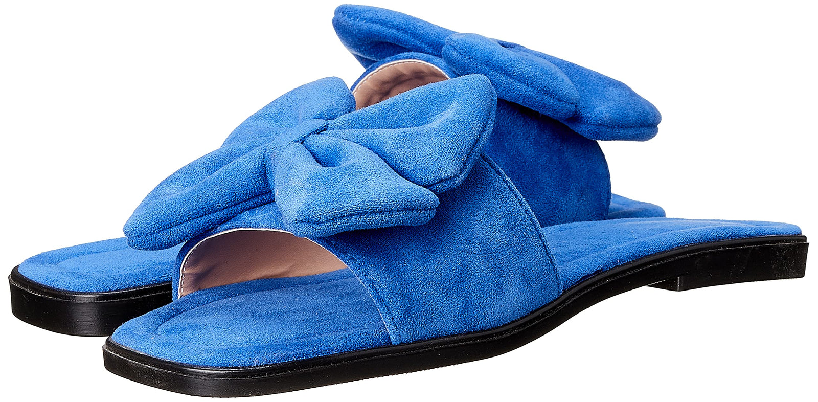 Grinta Faux-Suede Ribbon-Detail Flat Slide Slippers for Women