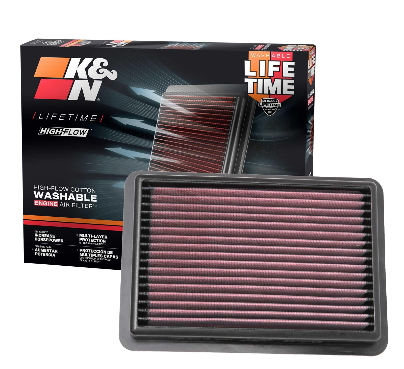 K&N Engine Air Filter: High Performance, Premium, Washable, Replacement Car Compatible With 2019-2020 Mazda 3; Cx-30, 33-5096