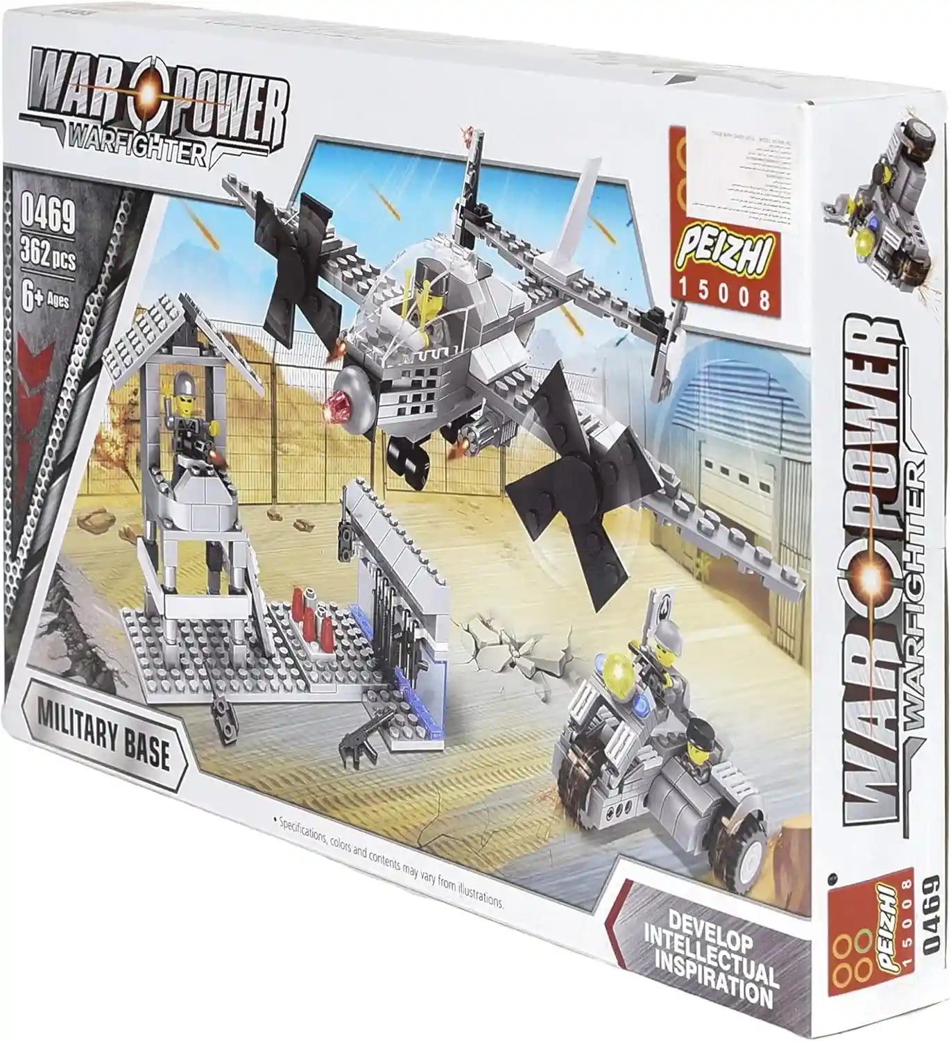 War Power 069 Military Base Toy with 362 Pieces for Boys - Multi Color