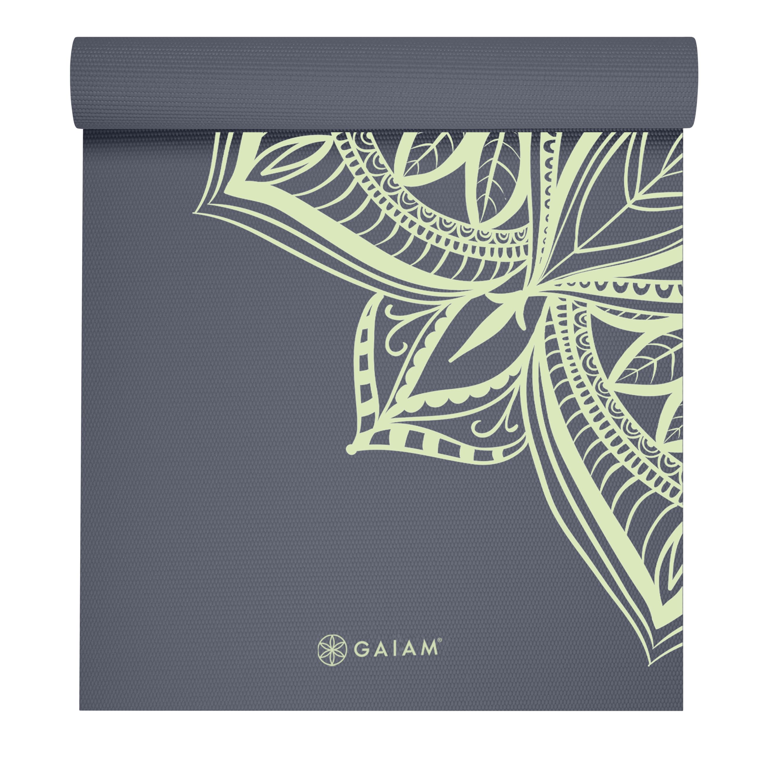 Gaiam Premium Yoga Mat 5 mm – Printed Thick Non-Slip Exercise Mat – Safqqa Egypt
