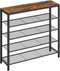 4 Tier Shoe Rack with Mesh Shelves and Top Storage Shelf