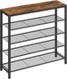 4 Tier Shoe Rack with Mesh Shelves and Top Storage Shelf