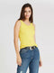 Skinny Fit Textured Camisole with V-neck and Lace Detail - Safqqa Egypt