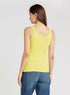 Skinny Fit Textured Camisole with V-neck and Lace Detail - Safqqa Egypt