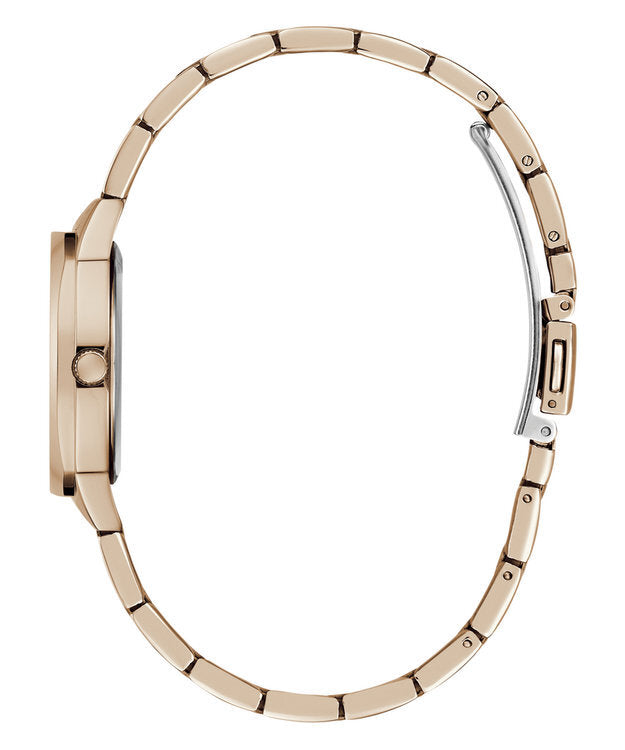 Guess Women’s Watch with Rose Gold Tone Case, White Dial – Quartz