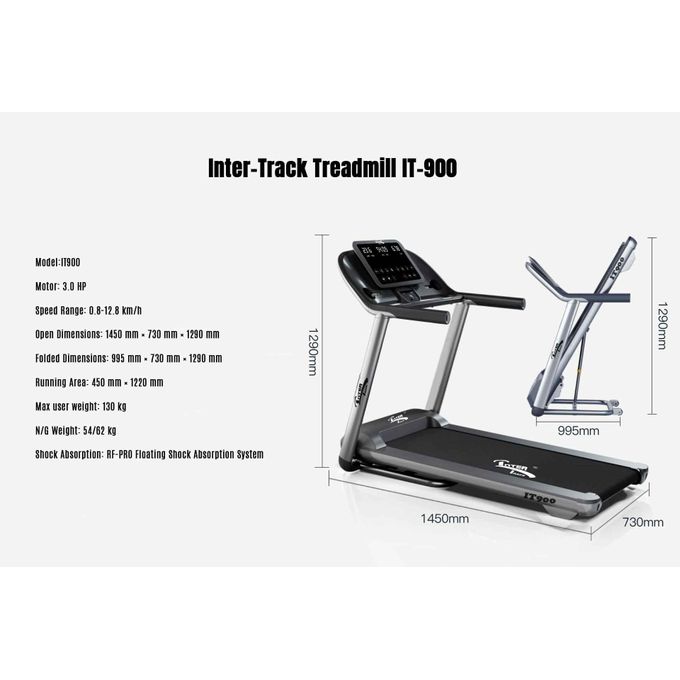 INTER-TRACK IT-900 Treadmill InterTrack DC Motor 130KG - 3.00HP