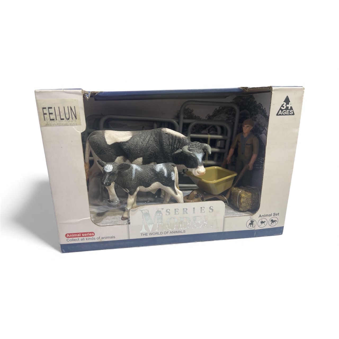 Mini Wild Animal Figurine Set with Farmer Figurine by Zong Gaming Toys - 9 Pieces, Wooden