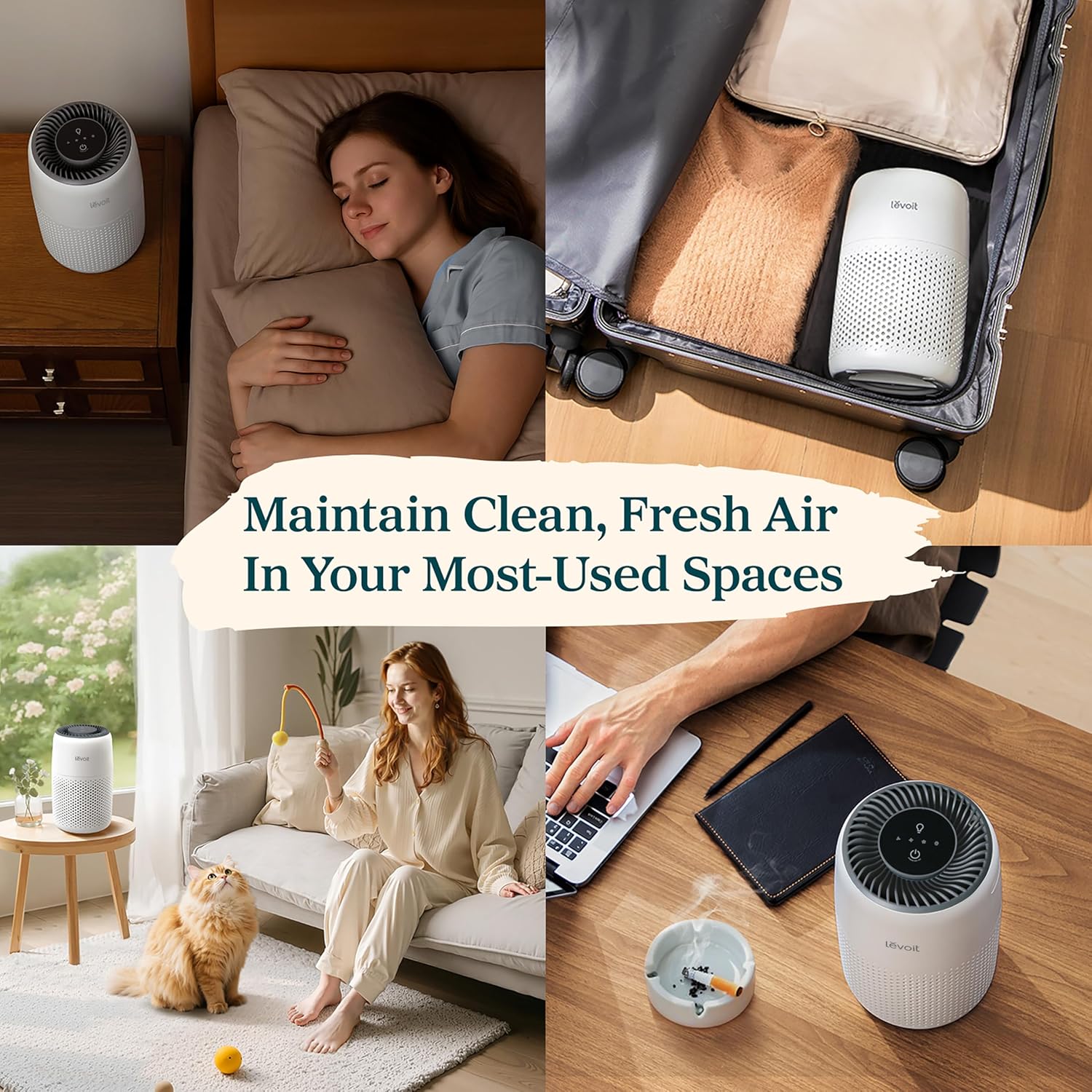 LEVOIT Air Purifier for Bedroom Home White 3-in-1 Filter – Safqqa Egypt