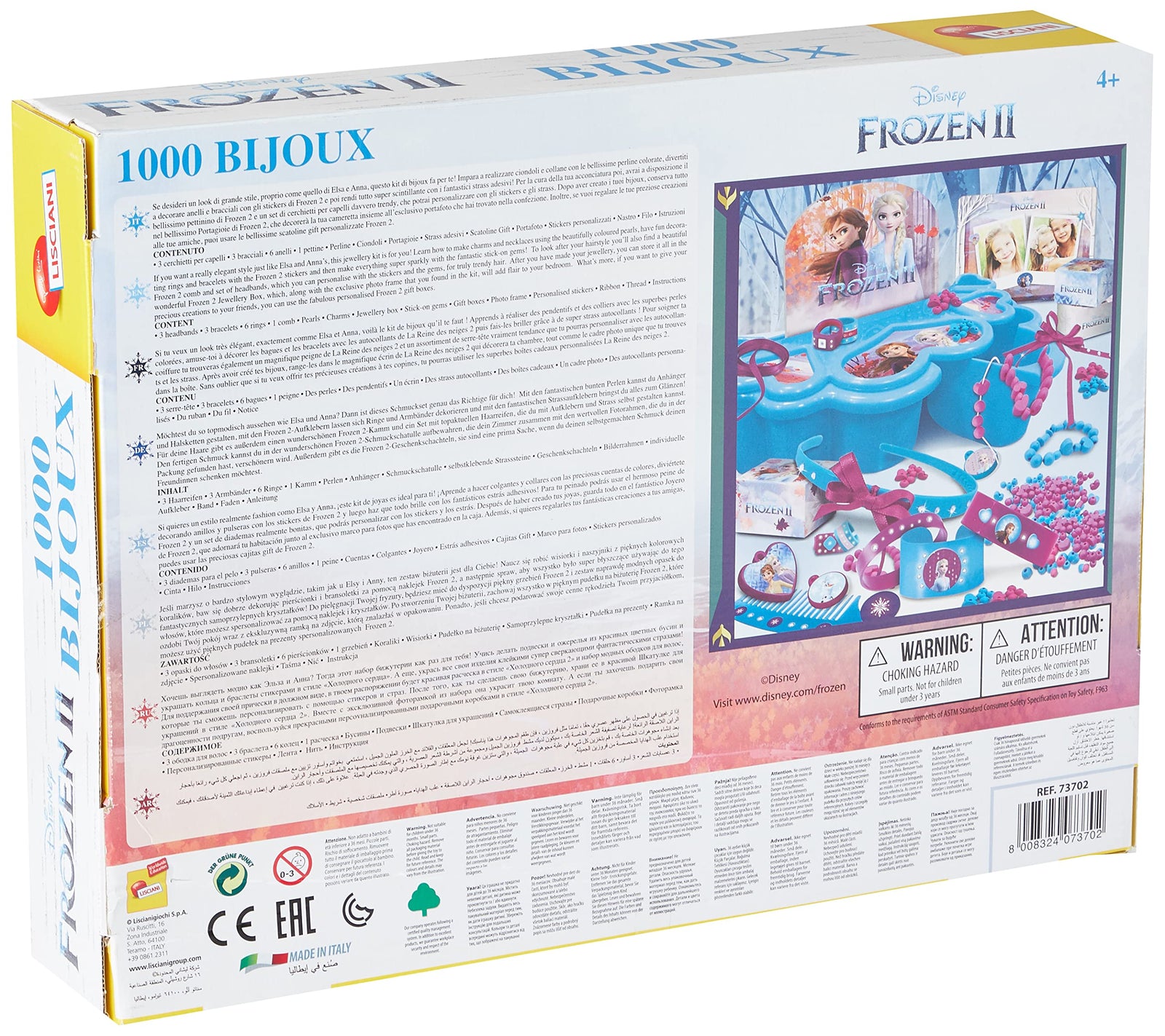 Lisciani Disney Frozen Accessory Design Kit for Girls – Creative Jewelry Making Set