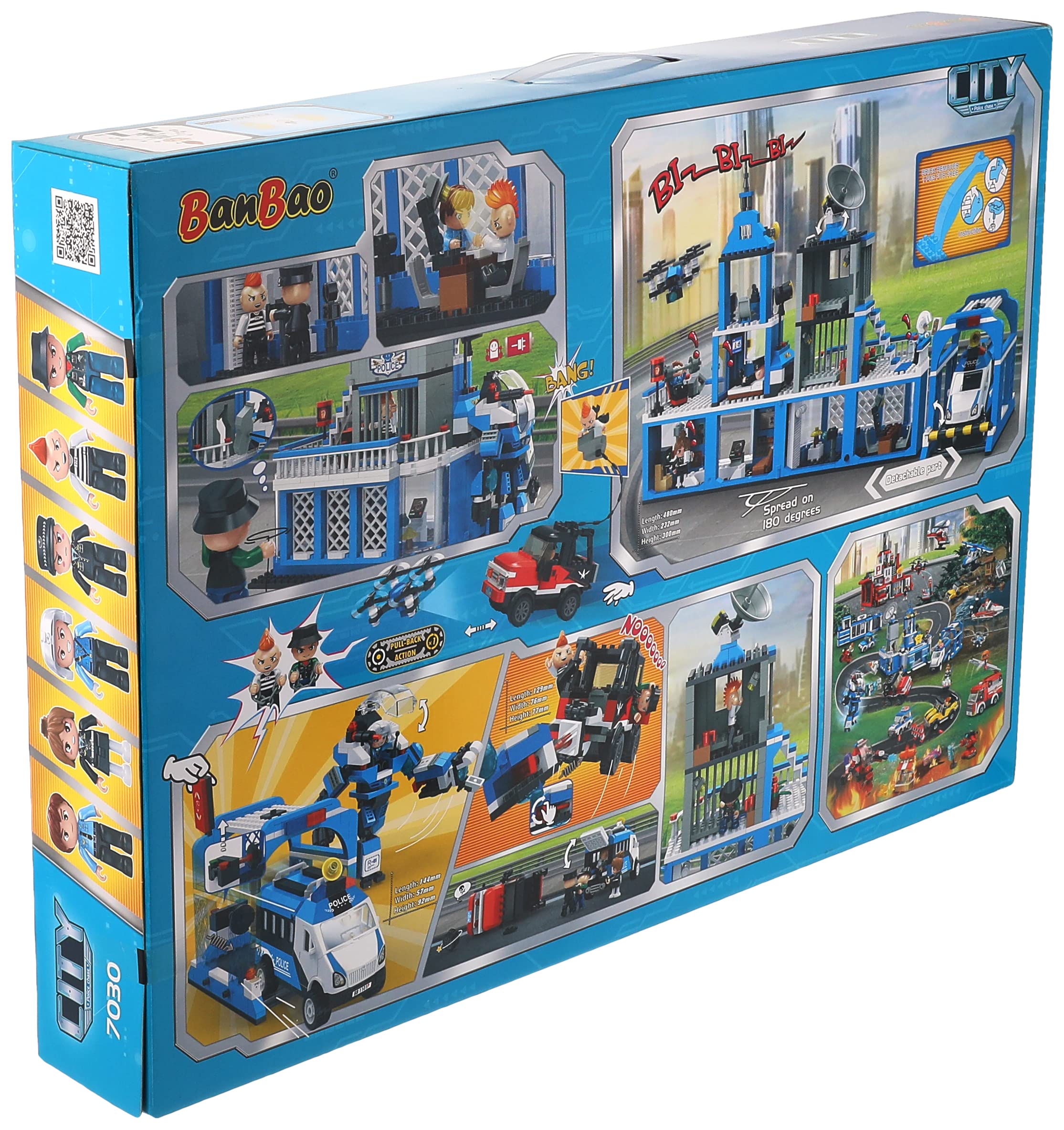 BanBao Police Station Classic Model Building Blocks Set - City Construction