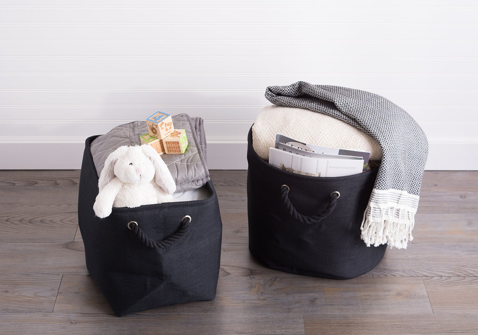 DII Polyester Storage Bin, Medium, Black