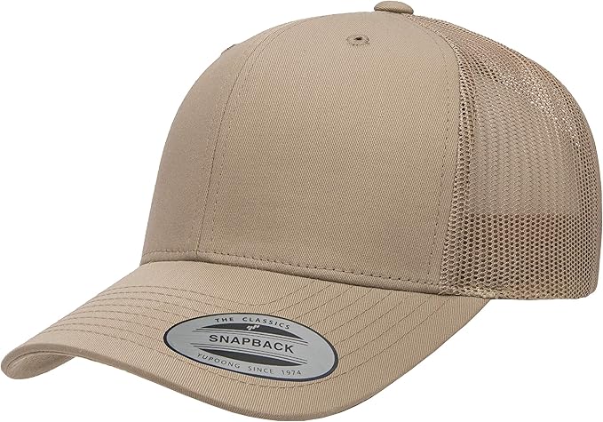 Yupoong Men Cap Hat Khaki Casual Adjustable Baseball Cap