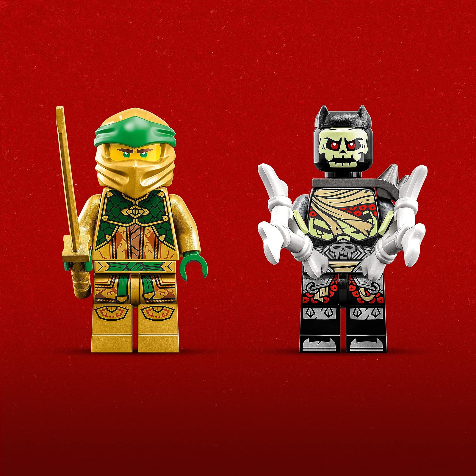 Lego NINJAGO Lloyd’s Mech Battle EVO Building Set 71781, with 2 Action Figures, 2 Posable Ninja Action Figures to Build, Ninja Toy for Kids Ages 6+ with Bone Warrior and Golden Lloyd Minifigures-Damage Box
