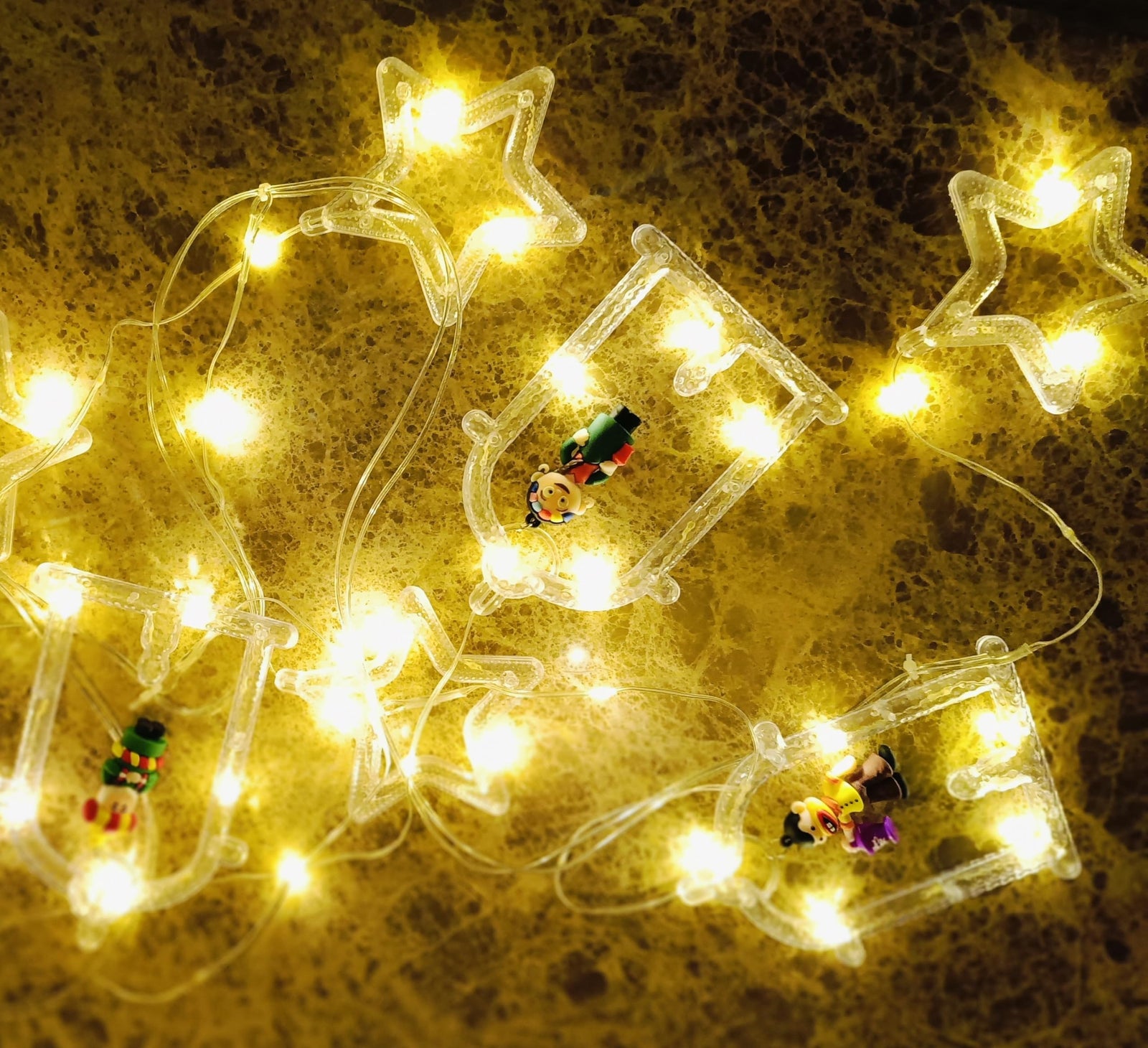 Star & Lantern LED String Lights – Remote-Controlled Warm White Fairy Lights for Ramadan, Eid, Parties & Home Decor