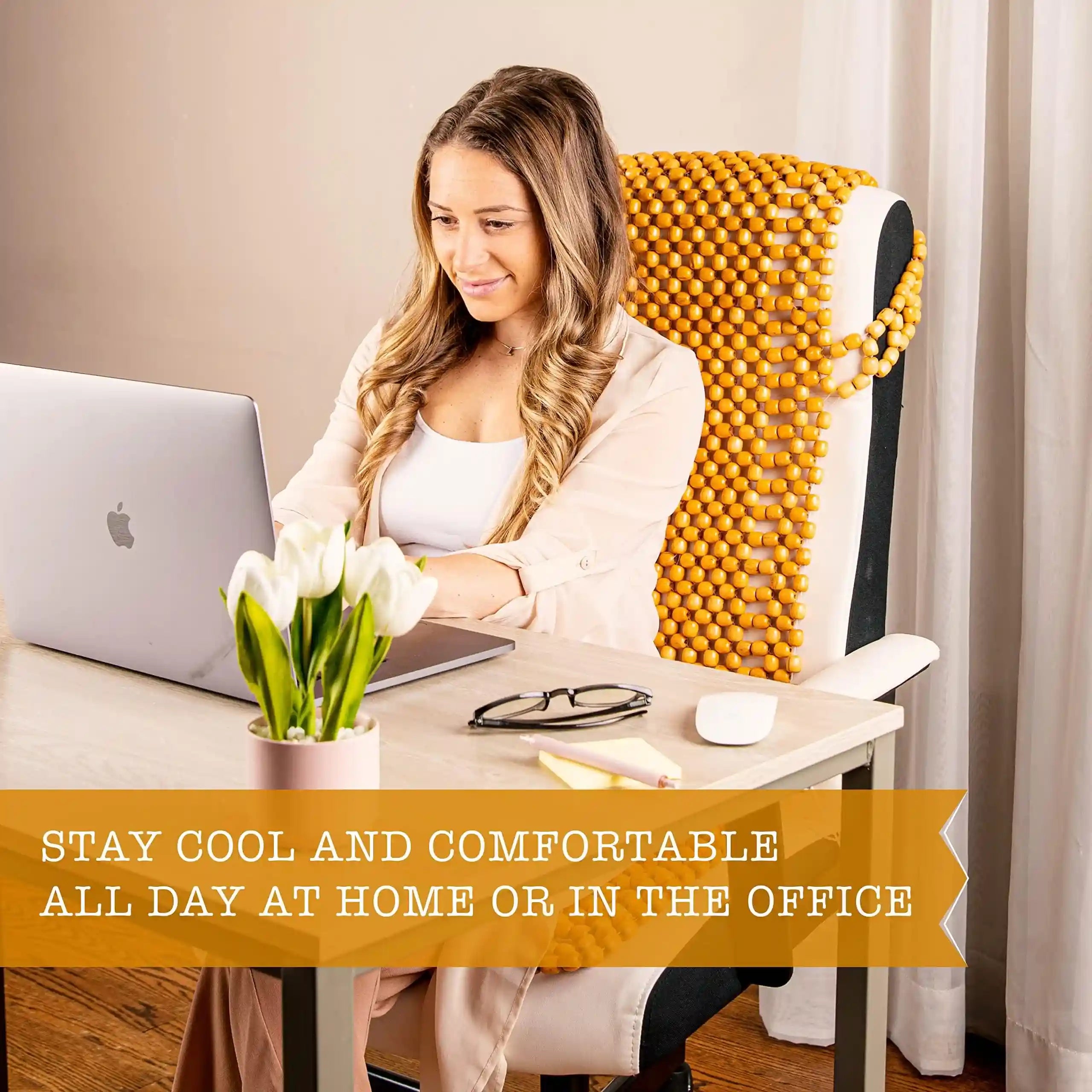 غطاء مقعد ZONETECH من خرز الخشب الطبيعي – تدليك وراحة مثالية – Safqqa Egypt