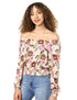 Splash Long Sleeves Patterned Cropped Top for Women - Safqqa Egypt
