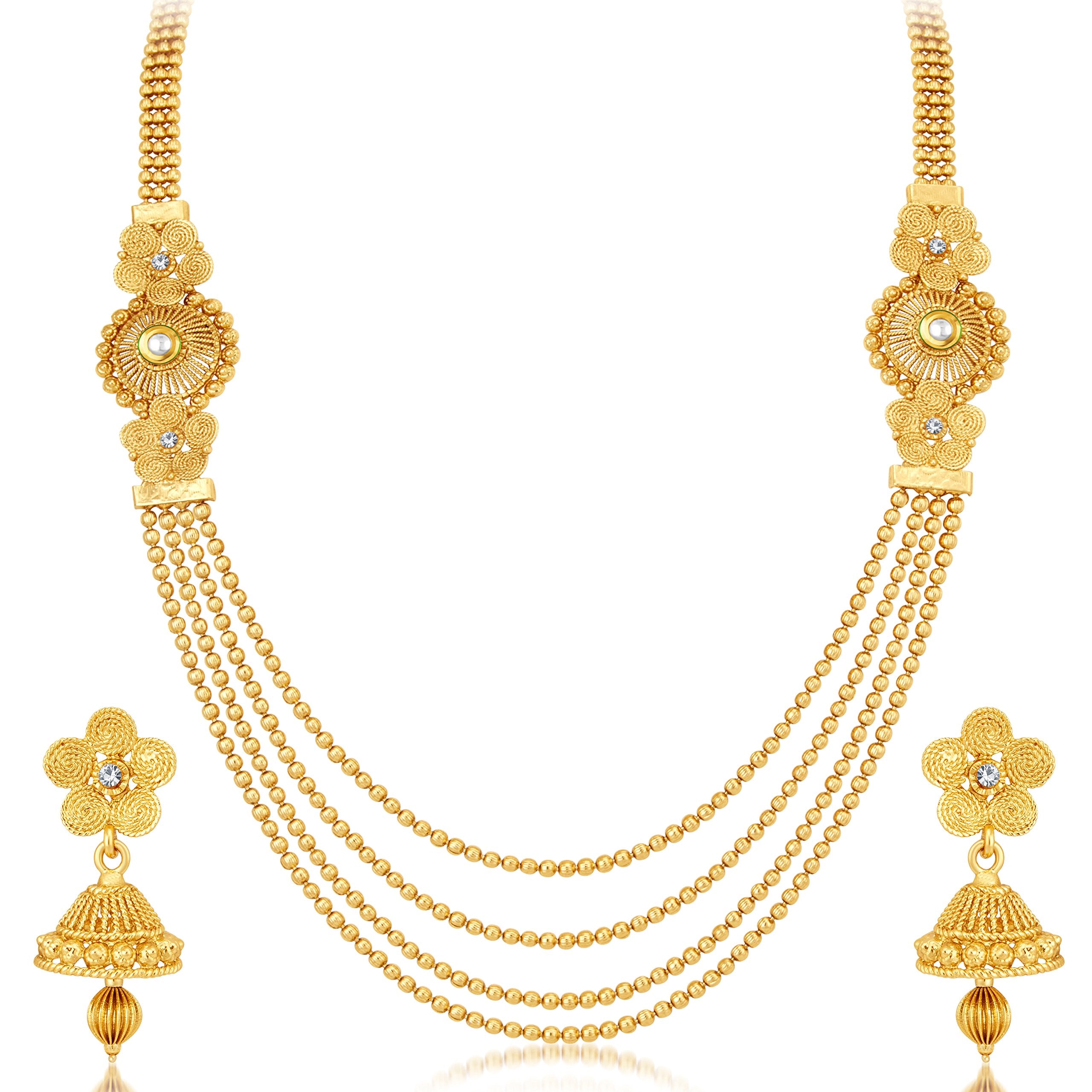 Sukkhi Jewellery Multi-String Necklace Set Combo For Women (Cb73383)