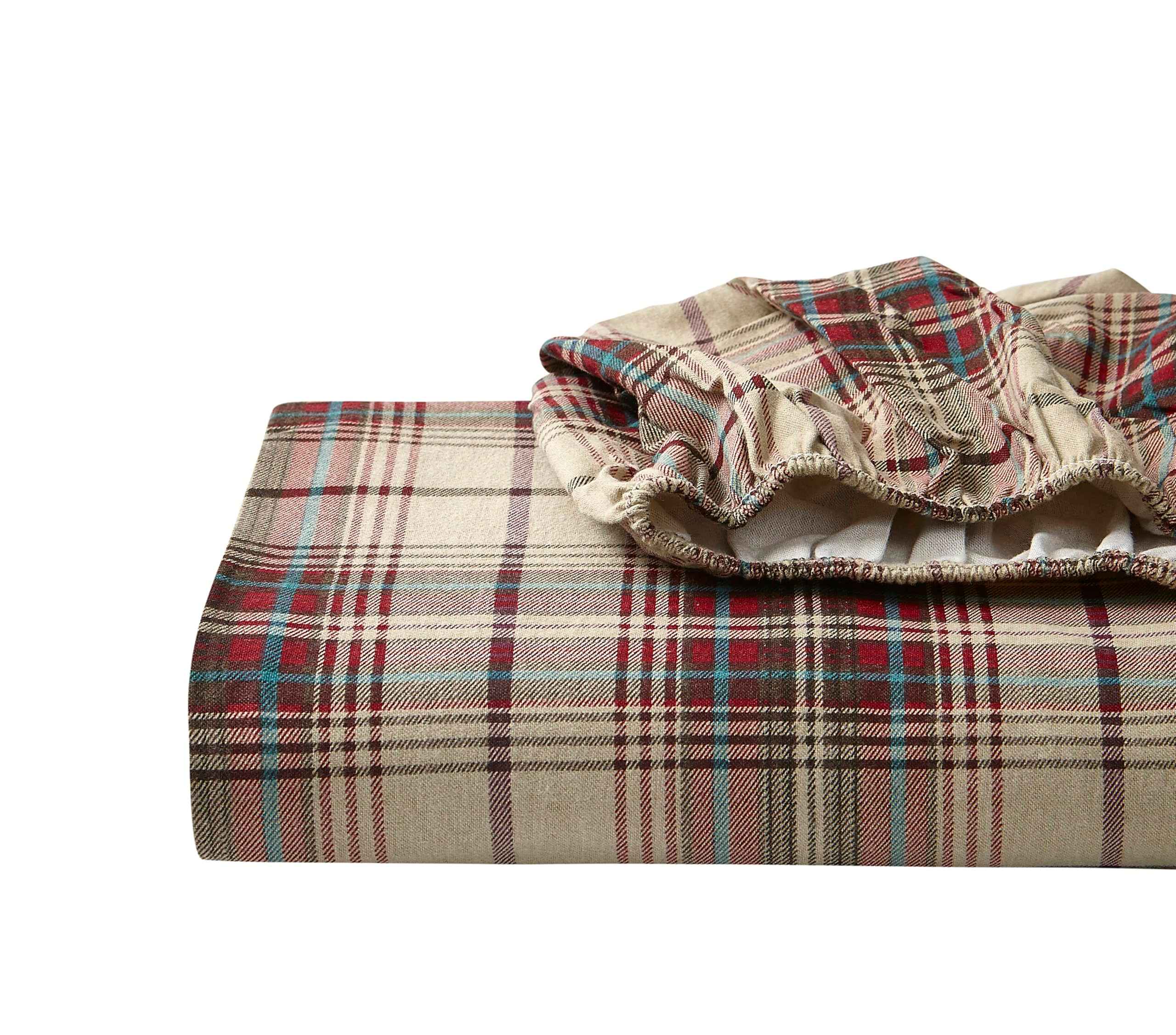 Eddie Bauer - Full Sheets, Cotton Flannel Bedding Set, Brushed for Extra Softness,