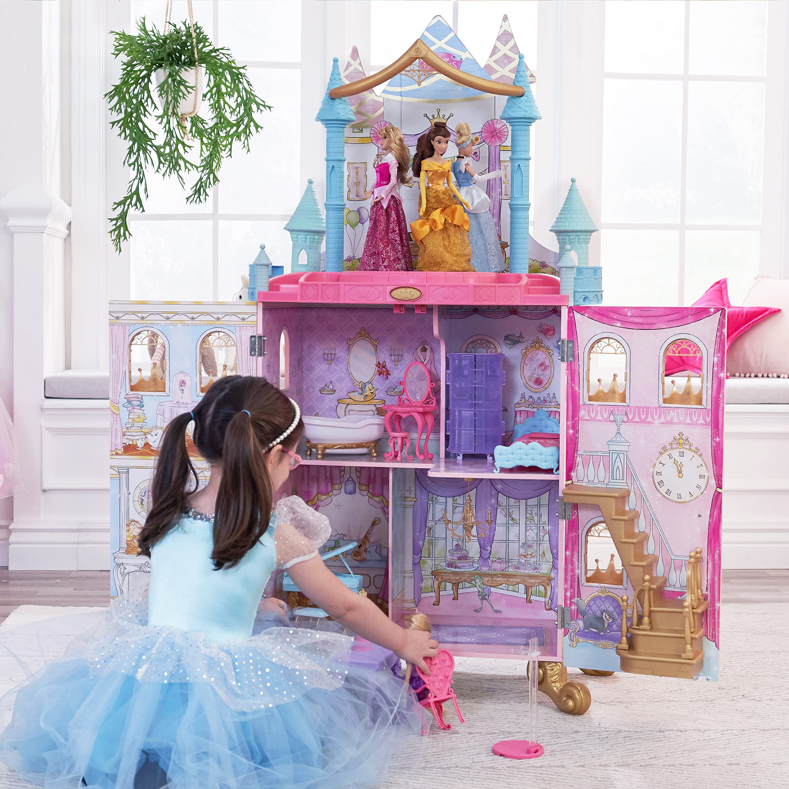 مجموعة ألعاب بيت الدمى ديزني برينسيس من KidKraft ، دمى بطول 30 سم، لعبة للأطفال من عمر 3 سنوات فما فوق مصممة للأطفال، 