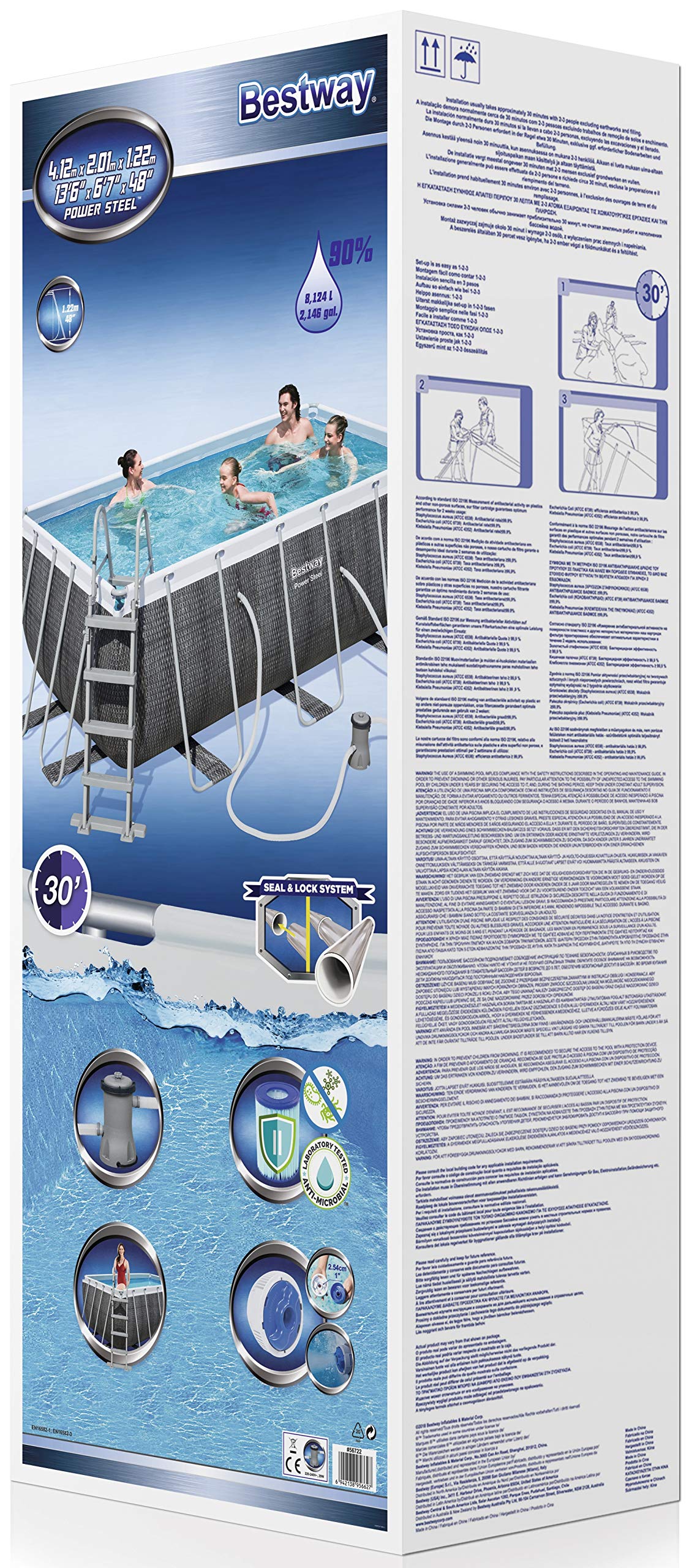Bestway Power Steel Large Square Swimming Pool – Family Fun & Relaxation