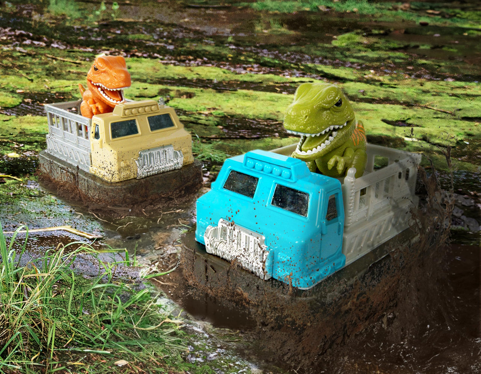 Terra by Battat RC Bumper Cars – 6pc Dino Battle Trucks Set (Tarbosaurus)