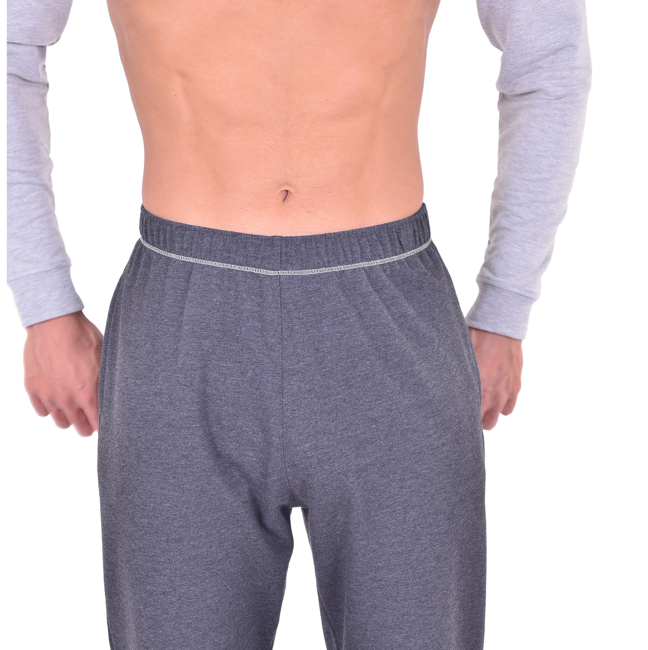 JIL men pant pajama cotton melton lycra grey melange printed, 8 - Safqqa Egypt