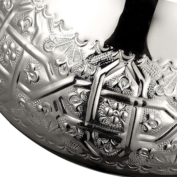 Cuisine Art Moroccan Brass Teapot - Khayb, 875ml, Silver Handcrafted Traditional Tea Pot for Authentic Moroccan Tea Ceremony