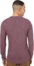 Splash Basic Waist Length Long Sleeves Basic T-Shirt For Men - Heather Brick