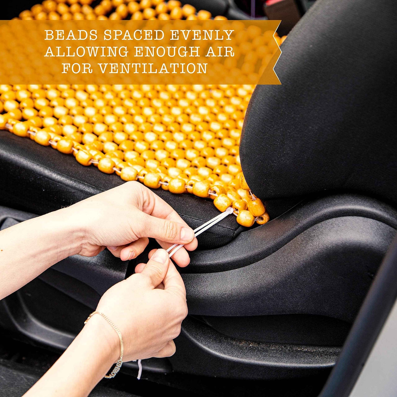 غطاء مقعد ZONETECH من خرز الخشب الطبيعي – تدليك وراحة مثالية